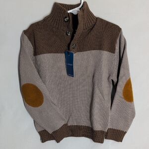 Gioberti Cozy Kids' Sweater with Elbow Patches - Brown and Tan